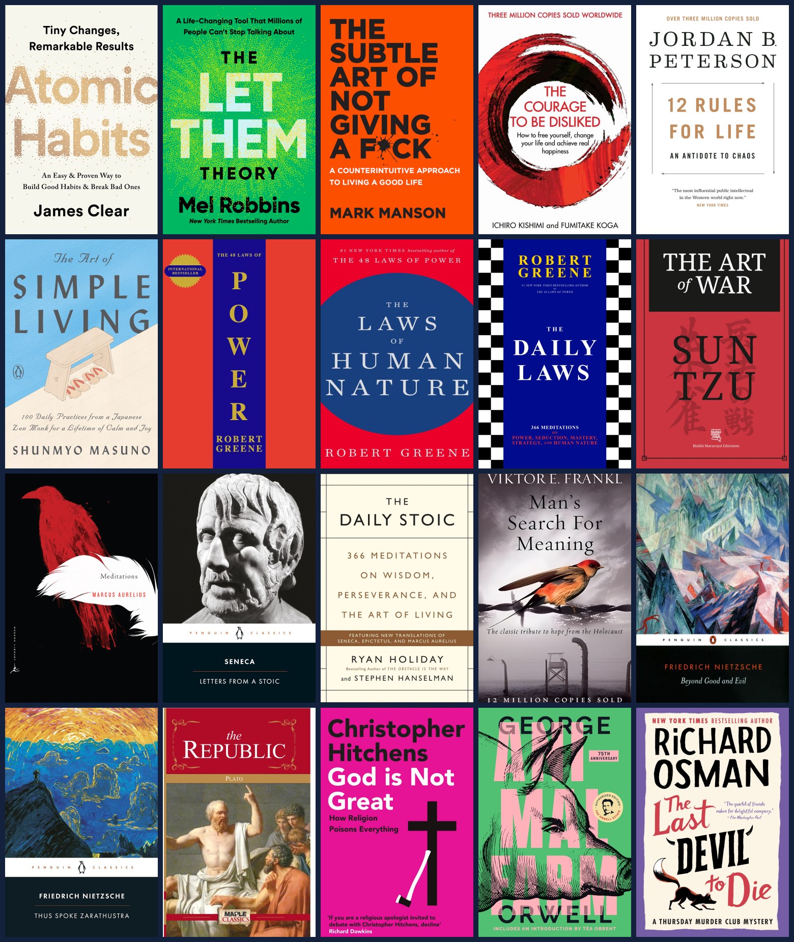 The Wisdom Vault: 20 Books That Change How You Think — covers of all 20 ebooks